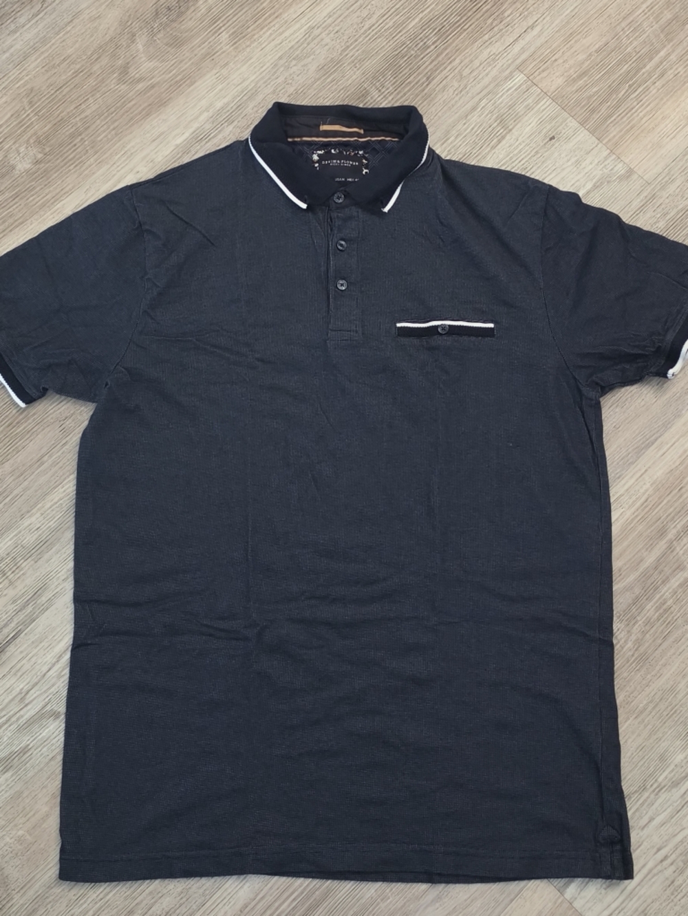 Men's Black Polo with Contrast Trim